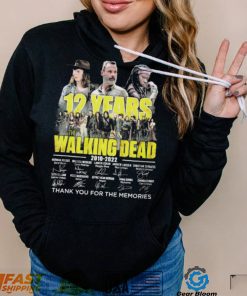 Official The Walking Dead 12 Years 2010 2022 Signatures Thank You For The Memories Shirt