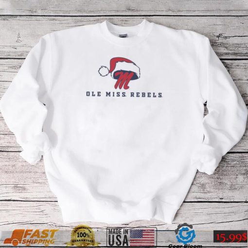 Ole Miss Rebels Logo With Santa Hat Christmas Shirt