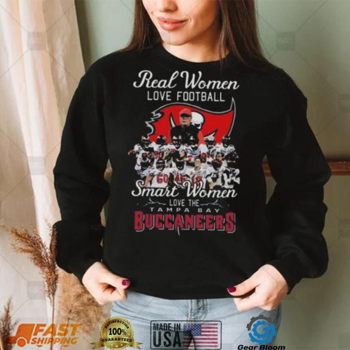 Original real women love football smart women love the Tampa Bay Buccaneers signatures 2022 shirt