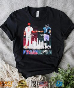 Philadelphia Jalen Hurts And Bryce Harper Philly’s Skyline Signatures Shirt