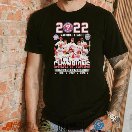 Philadelphia Phillies 2022 National League Champions 1980 2008 2022 Signatures Shirt