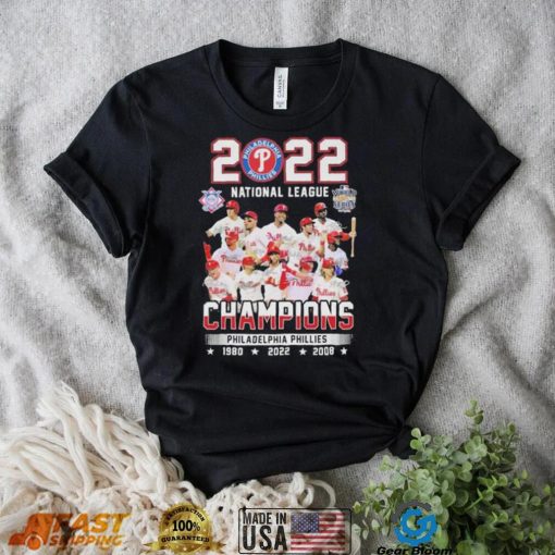 Philadelphia Phillies 2022 National League Champions 1980 2008 2022 Signatures Shirt