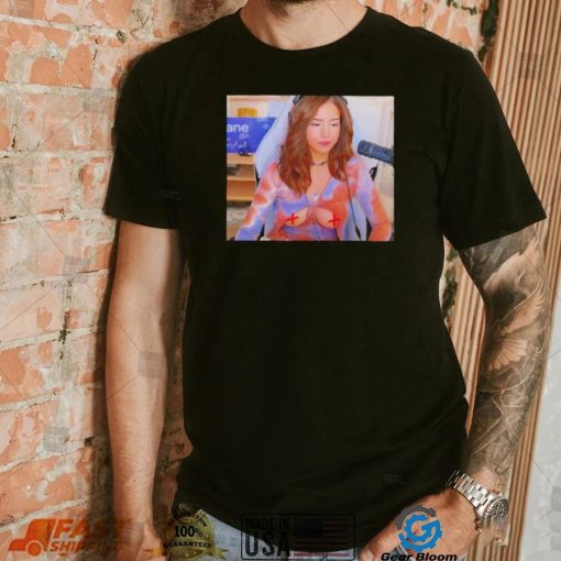 Pokimane open shirt meme shirt