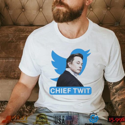 Portrait Of Elon Musk Chief Twit Twitter Logo Shirt