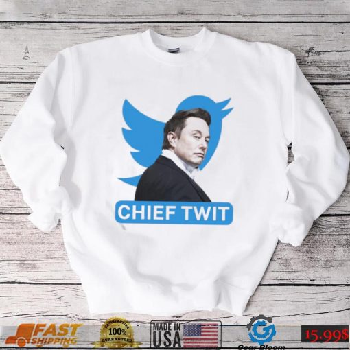 Portrait Of Elon Musk Chief Twit Twitter Logo Shirt