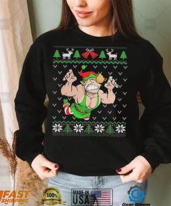 Pro Wrestling Flying Elf Christmas Ugly Shirt