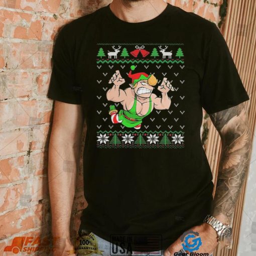Pro Wrestling Flying Elf Christmas Ugly Shirt