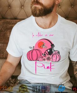 Pumpkin Cleveland Browns T Shirt In October We Wear Pink Breast Cancer Awareness