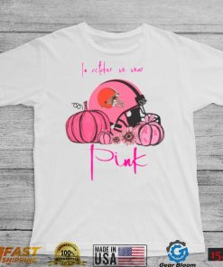 Pumpkin Cleveland Browns T Shirt In October We Wear Pink Breast Cancer Awareness