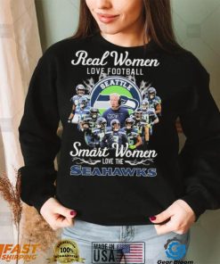 Real Women Love Football Smart Women Love The Seattle Seahawks Signatures Shirt