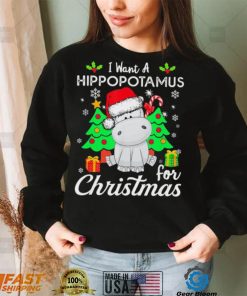 Retro I Want A Hippopotamus For Christmas Xmas Hippo Pajama T Shirt