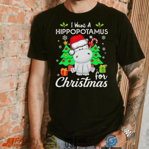 Retro I Want A Hippopotamus For Christmas Xmas Hippo Pajama T Shirt