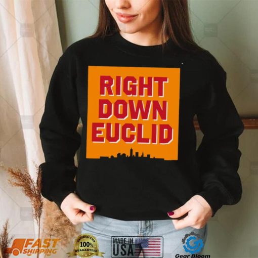 Right Down Euclid statement logo shirt