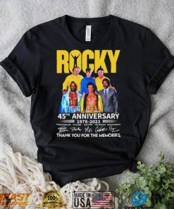 Rocky 45th Anniversary Signatures 70s Movie Thank You For The Memories Sylvester Stallone Shirt