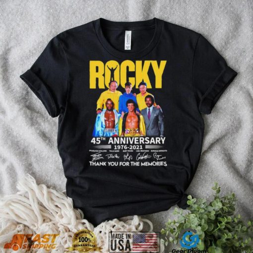 Rocky 45th Anniversary Signatures 70s Movie Thank You For The Memories Sylvester Stallone Shirt