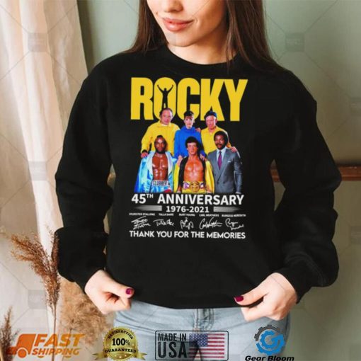 Rocky 45th Anniversary Signatures 70s Movie Thank You For The Memories Sylvester Stallone Shirt