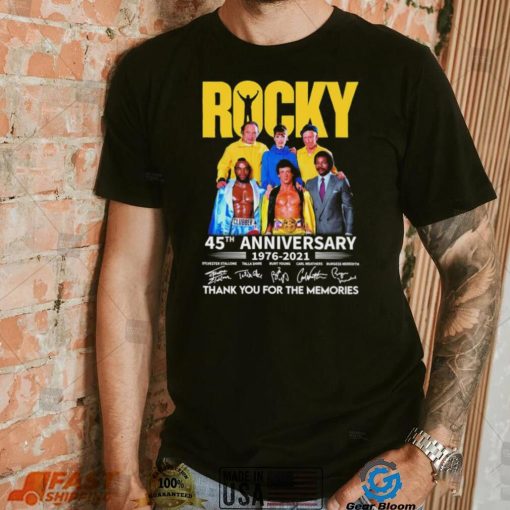 Rocky 45th Anniversary Signatures 70s Movie Thank You For The Memories Sylvester Stallone Shirt