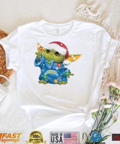 Santa Baby Yoda Los Angeles Chargers Light Christmas Shirt