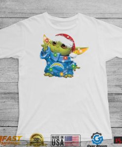 Santa Baby Yoda Los Angeles Chargers Light Christmas Shirt