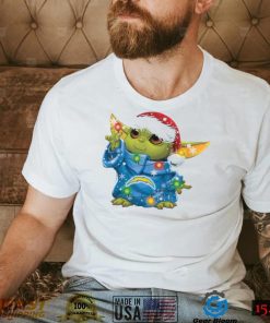 Santa Baby Yoda Los Angeles Chargers Light Christmas Shirt