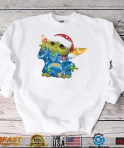 Santa Baby Yoda Los Angeles Chargers Light Christmas Shirt