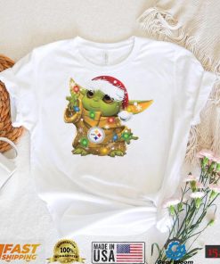 Santa Baby Yoda Steelers Light Christmas Shirt