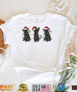 Santa Black Cats Light Christmas Shirt