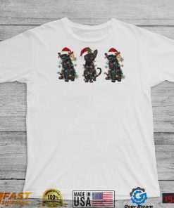 Santa Black Cats Light Christmas Shirt