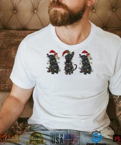 Santa Black Cats Light Christmas Shirt