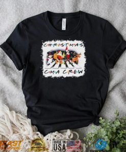 Santa Claus Snowman Elf And Reindeers Abbey Road Christmas CMA Crew Shirt