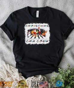 Santa Claus Snowman Elf And Reindeers Abbey Road Christmas CNA Crew Shirt