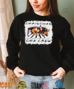 Santa Claus Snowman Elf And Reindeers Abbey Road Christmas CNA Crew Shirt