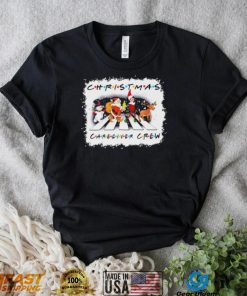 Santa Claus Snowman Elf And Reindeers Abbey Road Christmas Careglver Crew Shirt