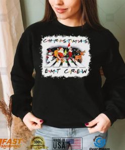 Santa Claus Snowman Elf And Reindeers Abbey Road Christmas EMT Crew Shirt