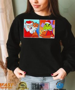 Santa Claus vs Grinch Yelling meme shirt