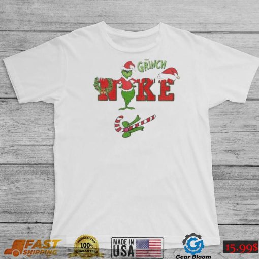 Santa Grinch Nike Candy Christmas Shirt