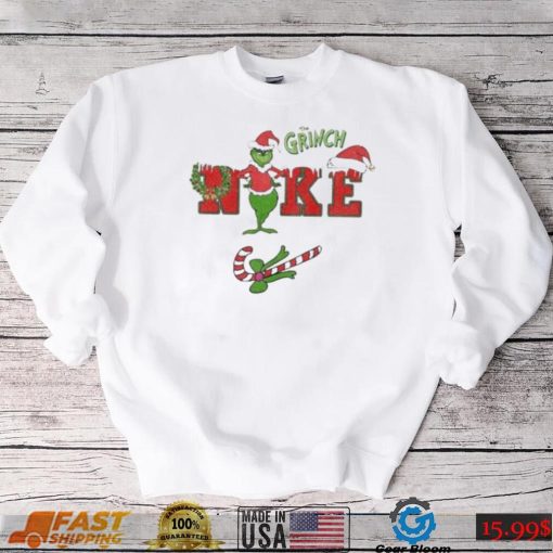 Santa Grinch Nike Candy Christmas Shirt