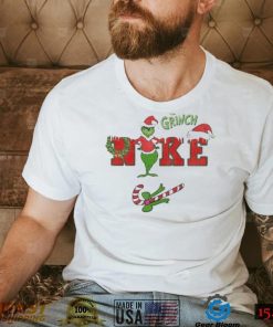 Santa Grinch Nike Candy Christmas Shirt