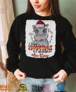 Santa Hoppo I Want A Hippopotamus For Christmas Pre k Crew Light Shirt