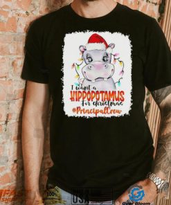 Santa Hoppo I Want A Hippopotamus For Christmas principal Crew Light Shirt