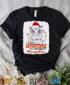 Santa Hoppo I Want A Hippopotamus For Christmas principal Crew Light Shirt