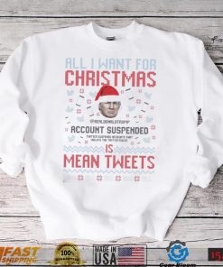 Santa Trump all I Want For Christmas Account Suspended Is Mean Tweets Ugly Shirt