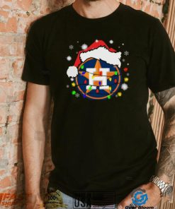 Santa houston astros lights merry Christmas lights T shirt