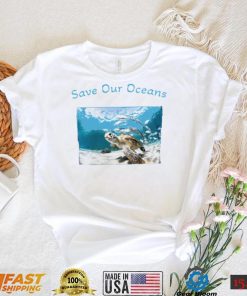 Sea Turtle save our Oceans photo shirt