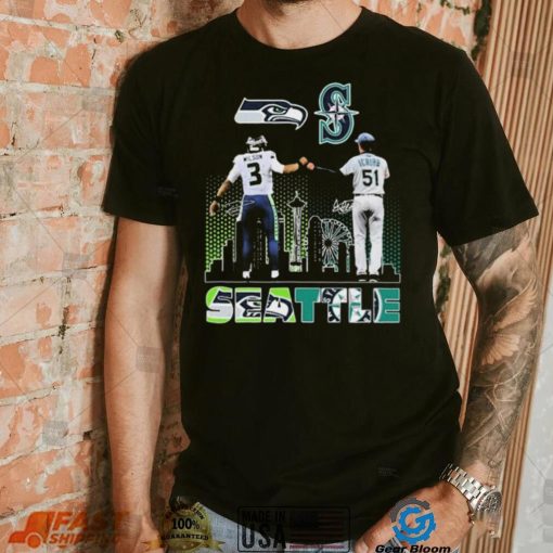 Seattle City Sports Russell Wilson And Ichiro Suzuki Signatures Shirt