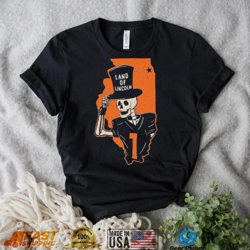 Skeleton Illinois Fighting Illini Land Of Lincoln Shirt