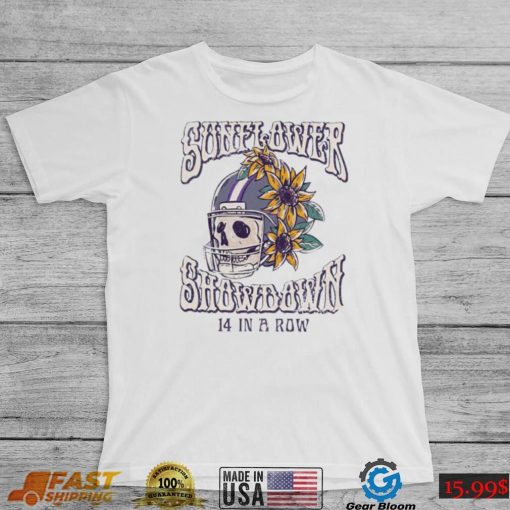 Skeleton Kansas State Wildcats Sunflowers SHowdown 14 in a Row shirt