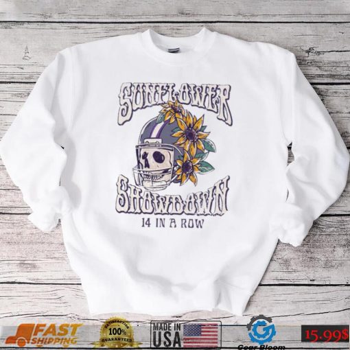 Skeleton Kansas State Wildcats Sunflowers SHowdown 14 in a Row shirt