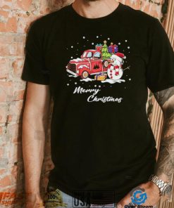 Snowman Red Car Merry Christmas Shirt