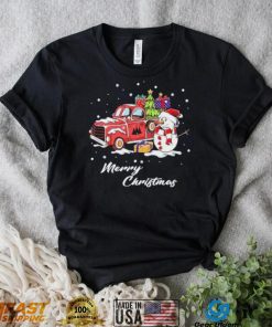 Snowman Red Car Merry Christmas Shirt